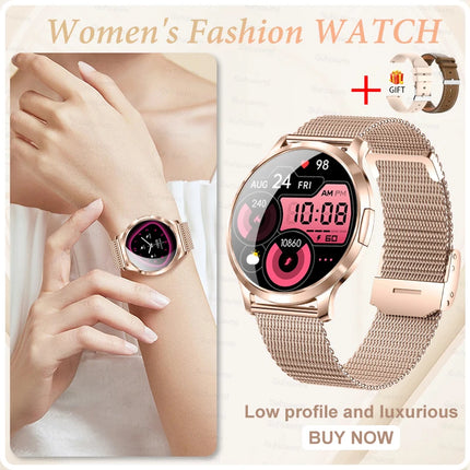 2026New Ultra-thin Women Smart Watch HD AMOLED Full Touch Screen Bluetooth Call Blood Pressure IP68 Waterproof NFC 7.3mm bracele