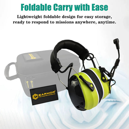 Sound Pickup And Noise Canceling FM Radio Earmuffs EARMOR C52 Hearing Protection Headset,Communication Entertainment Headphones
