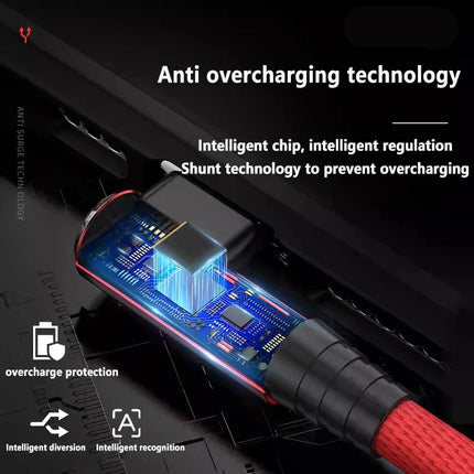 For Gaming Elbow Fast Charger Cable for iPhone 14 8 7 6S Plus 13 12 mini 11 Pro XS Max XR X 90 Degree Braided USB Charging Cable