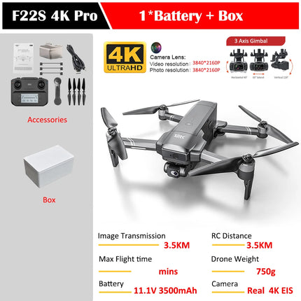SJRC F22 S2 PRO+ GPS Drone 4K Professional 2 Axis Gimbal EIS Camera With Laser Obstacle Avoidance RC Foldable Quadcopter Dron