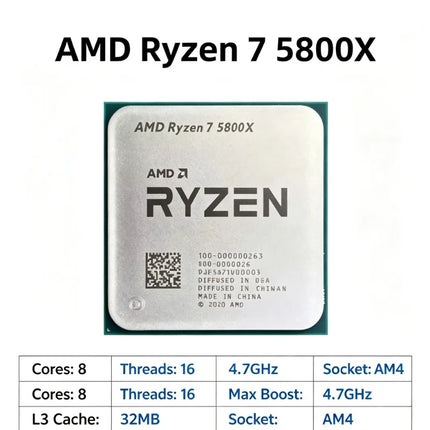 Gaming Desktop Processor R7 5800X Max Frequency Up To 4.7GHz