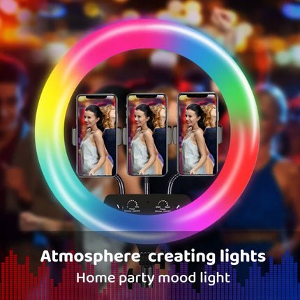 RGB Ring Light Lamp Ring Round With Remote Control For Smartphone Mobile Led Video Light Ring Make Live Photographic Lighting