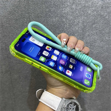 Luxury With Lanyard Clear For Magsafe Phone Case For iPhone 14 11 12 13 15 16 17 Pro Max Shockproof Armour Wrist Strap Cover