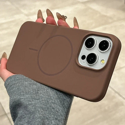 Liquid Silicone Phone Case For iPhone 11 12 13 14 15 16 17 Pro Max Plus Air Magnetic Wireless Charger Shockproof Bumper Cover