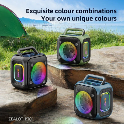 ZEALOT-PT01 Bluetooth Speakers 30W Enhanced Bass Portable Outdoor Wireless Speaker 12Hrs IPX6 Waterproof Speaker Bluetooth 5.4