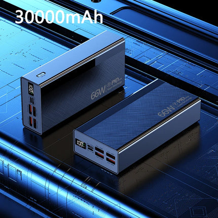 66W Power Bank 30000 mAh Poverbank  PD22.5W Fast Charge Portable Mobile Powerbank Four USB Charger Bateria for All Smartphones