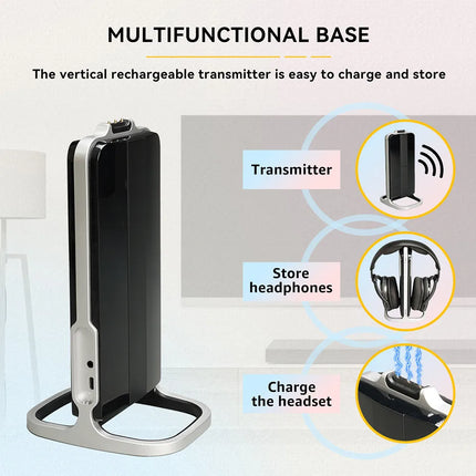 Retekess TA007 Wireless TV Headphone Bluetooth Headset For TV Watching With Multifunctional Base Rechargeable Strong Compatible