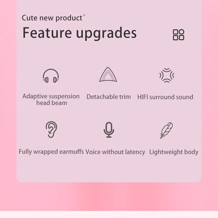 ONIKUMA X10 Gaming Headphones with Detachable Cute Cat Ear RBG Lighting Gaming Headset Gamer Earphone with HD Mic for PC Gaming