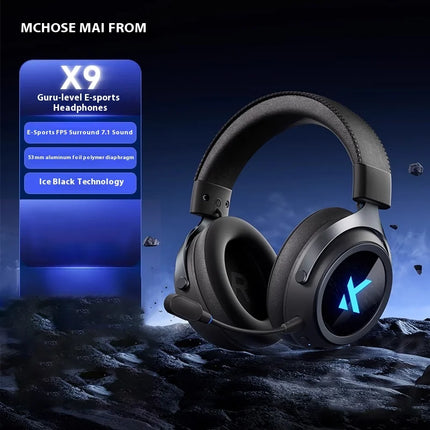 Newly Upgraded MCHOSE X9 Over-Ear Gaming Headset with Four-Mode Connectivity Long Battery Life for Gaming and Entertainment