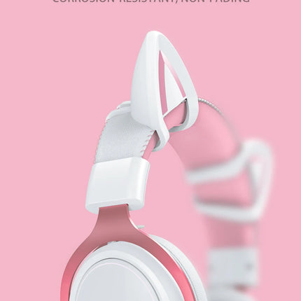 ONIKUMA X10 Gaming Headphones with Detachable Cute Cat Ear RBG Lighting Gaming Headset Gamer Earphone with HD Mic for PC Gaming