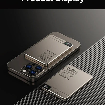 New High quality Alloy Fast Charger Power Banks With Gifts Backup Battery Powerbank Magnetic Wireless Phone Charger For Magsafe