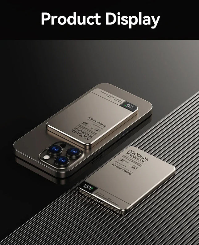 New High quality Alloy Fast Charger Power Banks With Gifts Backup Battery Powerbank Magnetic Wireless Phone Charger For Magsafe