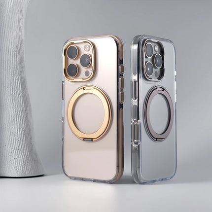 Magnetic Rotatable Kickstand Holder for MagSafe Phone Case for iPhone 16 17 Pro Max 14 15 Pro Wireless Charging Clear Hard Cover