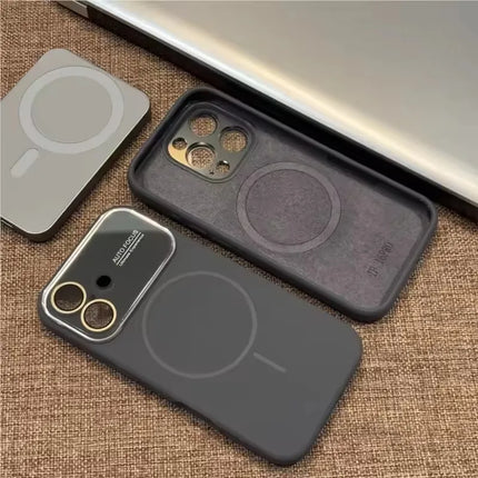 Large Window For Magsafe Phone Case For iPhone 16 15 14 17 Pro Max Acrylic Wireless Charging Shockproof Protection Phone Cover