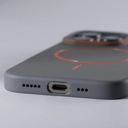Ultrathin Simple Magsafe Phone Case for iPhone 16 15 14 Plus 13 12 Pro Max Matte Hit Color Lens Wireless Charging Hard PC Cover