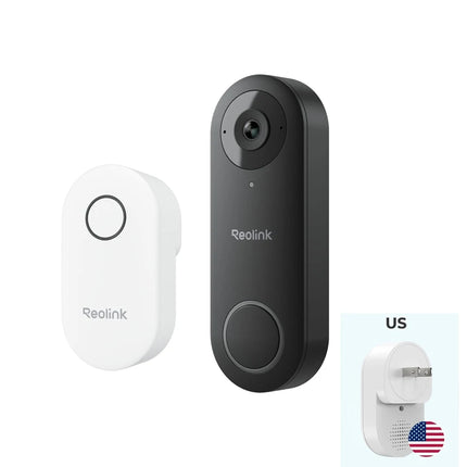 REOLINK Video Doorbell WiFi Camera 2K+ Wired Outdoor Dual Wi-Fi 4:3 Wide View Smart Detection Front Door Home Security Chime V2