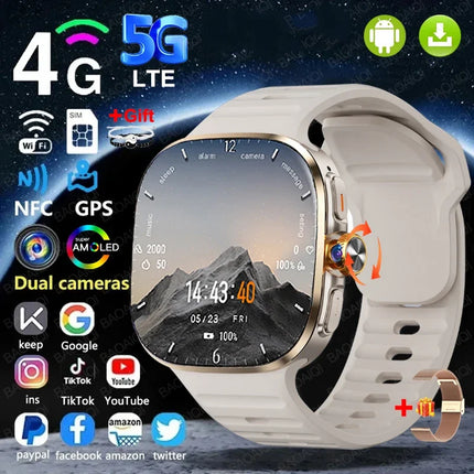 2.40 inch Larger Screen 4G/5G Smartwatch With 190° Rotary Camera GPS Position WIFI Connect App Download Android 10.0 Smart Watch