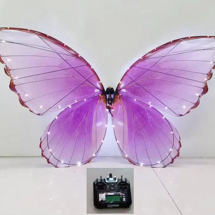 Flysky RC Butterfly Drone Bionic Flying Insect Toy with LED Light & Colorful Wings Remote Control Drone for Wedding Proposal