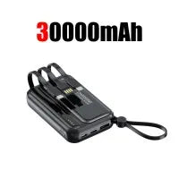 Lenovo 120W 500000mAh Power Bank Large Capacity 4 In1 Cables Intelligent Digital Display Light Portable Powerbank For iPhone New