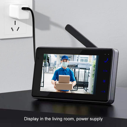 M16A Wireless Video Doorbell 4.3inch Waterproof 1080P 2.4G Video Camera IPS Screen Infrared Night Vision Doorbell