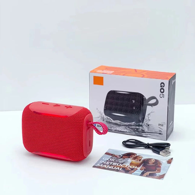 Go5 Portable Bluetooth 5.4 Speakers Hi-Fi Audio IP68 Waterproof Built-in Mic TWS Double-Sided Mesh Speaker for Outdoor Party