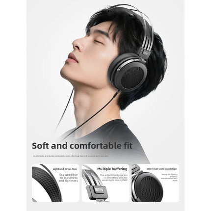 Miusheng Libra Wired HiFi Over-Ear Monitor Headset, 2-in-1 Mic for PC E-sports