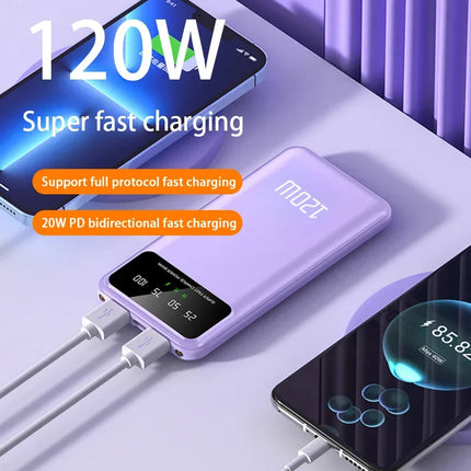 100000mAh Power Bank 120W Super Fast Charging Large Capacity Mobile Phone Power External Battery Mobile Phone Accessories