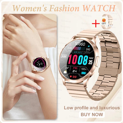 2026New Ultra-thin Women Smart Watch HD AMOLED Full Touch Screen Bluetooth Call Blood Pressure IP68 Waterproof NFC 7.3mm bracele