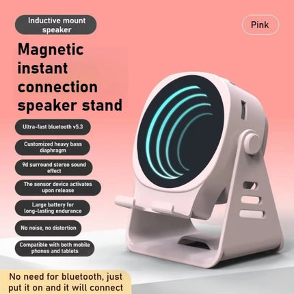 Adjustable Angle Inductive Speaker Phone Stand Wireless Audio 360 Surround Sound Bass Boost Bluetooth Speaker Bluetooth 5.3