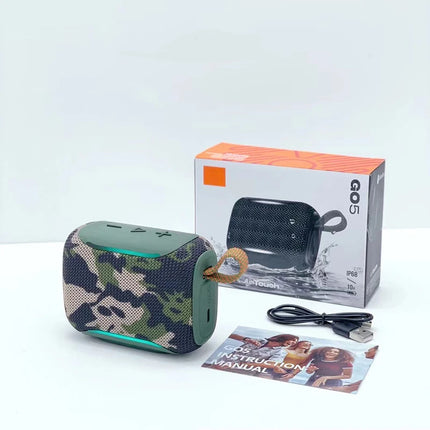 Go5 Portable Bluetooth 5.4 Speakers Hi-Fi Audio IP68 Waterproof Built-in Mic TWS Double-Sided Mesh Speaker for Outdoor Party