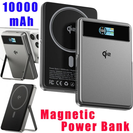 Magnetic Power Bank 10000mAh with TFT Digital Display 15W Wireless Charging & 20W Wired Charger for iPhone 17, 16, 15, 14, 13
