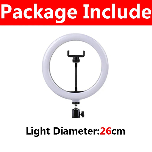 16/26/33cm LED Selfie Ring Light Dimmable LED Lamp Photography Ringlight For Phone Video Live Fill Lamp Photo Studio Ring Light