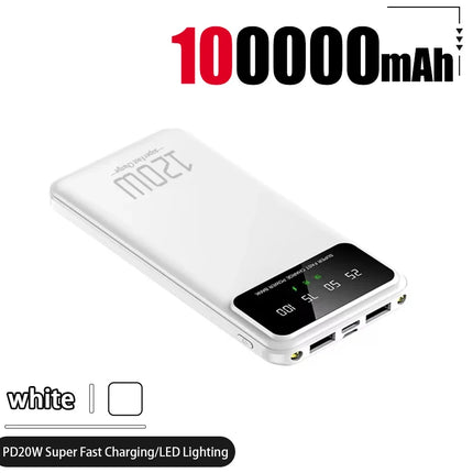 100000mAh Power Bank 120W Super Fast Charging Large Capacity Mobile Phone Power External Battery Mobile Phone Accessories
