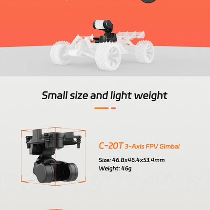 3-Axis FPV Camera Gimbal Anti-Shake Pan Tilt Mount DJI O3 CADDX Walksnail Mavlink SBus Compatible with RC Drone Head Tracking