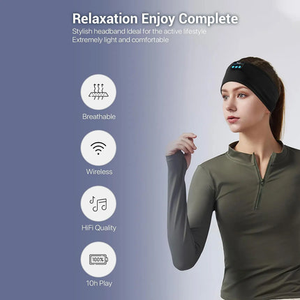 Wireless Sports Headband Headphones with Ultra-Thin HD Stereo Speakers, for Sleeping,Workout,Jogging,Yoga,Insomnia, Air Travel
