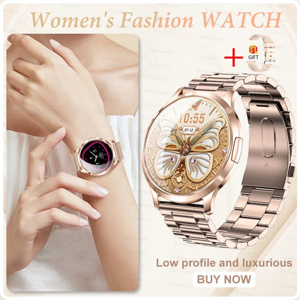 2026New Ultra-thin Women Smart Watch HD AMOLED Full Touch Screen Bluetooth Call Blood Pressure IP68 Waterproof NFC 7.3mm bracele