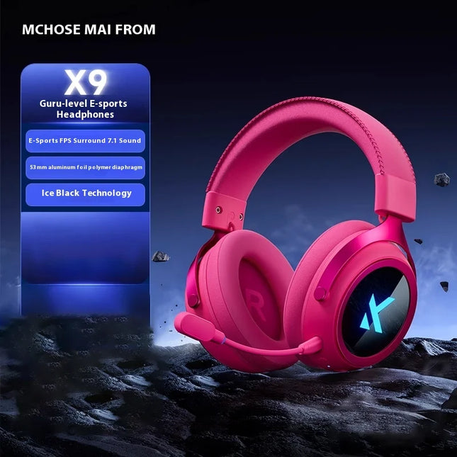 Newly Upgraded MCHOSE X9 Over-Ear Gaming Headset with Four-Mode Connectivity Long Battery Life for Gaming and Entertainment