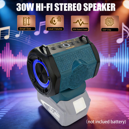 Bluetooth Speaker for Makita 18V Battery,Wireless Speaker with HD Sound TWS Pairing, for Party Outdoor Jobsites(No Battery)