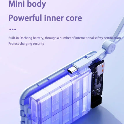 Lenovo 120W 500000mAh Power Bank Large Capacity 4 In1 Cables Intelligent Digital Display Light Portable Powerbank For iPhone New