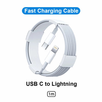 1-3Set 20W US USB C Port Fast Charger For iPhone 14 13 12 11 Pro Max Plus XR Xs 7 8 3.3 Ft USB C Fast Charging Cable Accessories