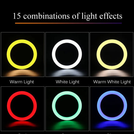 RGB Ring Light Lamp Ring Round With Remote Control For Smartphone Mobile Led Video Light Ring Make Live Photographic Lighting