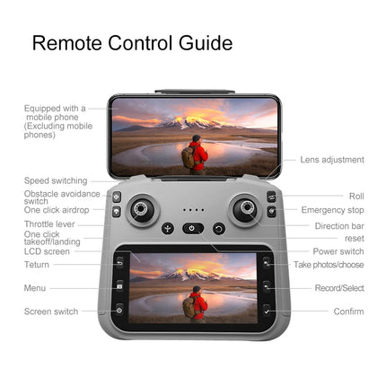 K900 Foldable RC Drone,4.5"Screen Remote,AirDrop,4-Way Obstacle Avoid,2K FPV,Optical Flow Positioning,Birthday Holiday Gift Toy