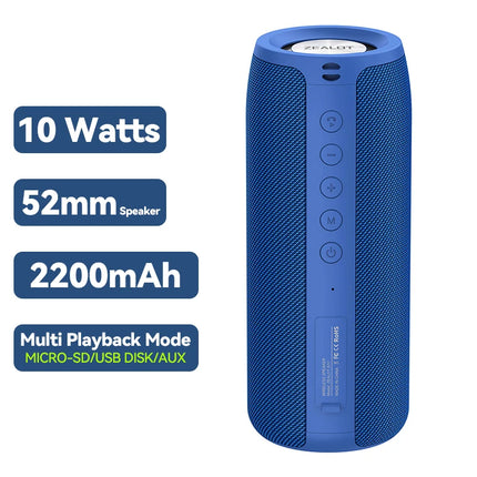 ZEALOT Wireless Bluetooth Speaker TWS Portable Bass Stereo Outdoor Waterproof Support AUX USB Disk TF Card