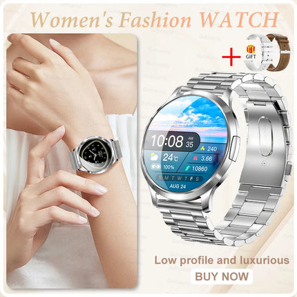 2026New Ultra-thin Women Smart Watch HD AMOLED Full Touch Screen Bluetooth Call Blood Pressure IP68 Waterproof NFC 7.3mm bracele