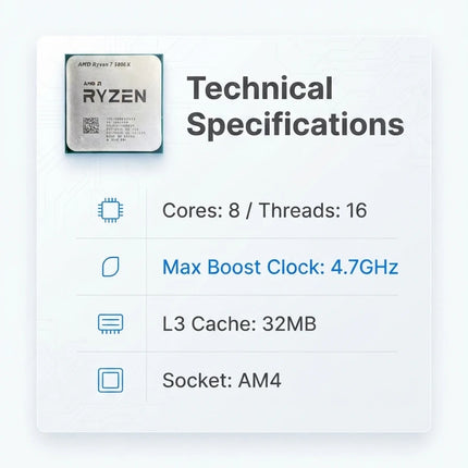 Gaming Desktop Processor R7 5800X Max Frequency Up To 4.7GHz