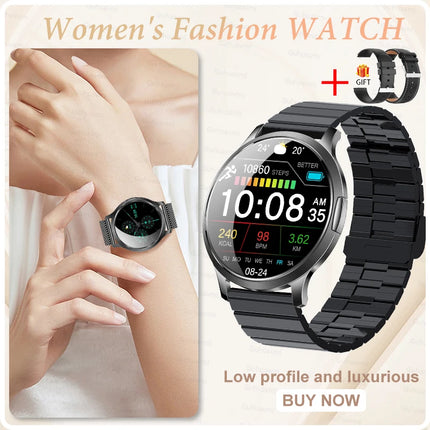 2026New Ultra-thin Women Smart Watch HD AMOLED Full Touch Screen Bluetooth Call Blood Pressure IP68 Waterproof NFC 7.3mm bracele