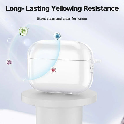 Case for Airpods Pro 3 Earphone Accessories Transparent Protective Shockproof Case with Cleaning Kit Keychain for Airpods Pro 3