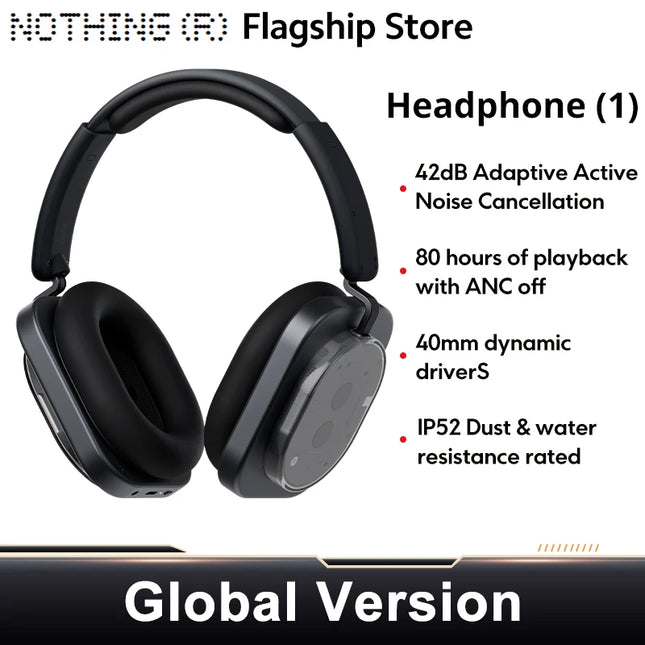 Global Version Nothing Headphone (1) 40mm Dynamic Driver Wireless Headphone 15 Quick Charge ANC Headset Support AAC SBC LDAC