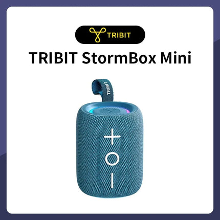 Tribit StormBox Mini Portable Bluetooth Speaker, 12W, 360° Sound, IPX7 Waterproof, LED Light, 12H Playtime, TWS Pairing