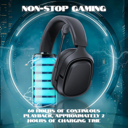 GT808 gaming headset is an ergonomic over-ear wireless headset, equipped with a 360-degree rotatable microphone and breathable